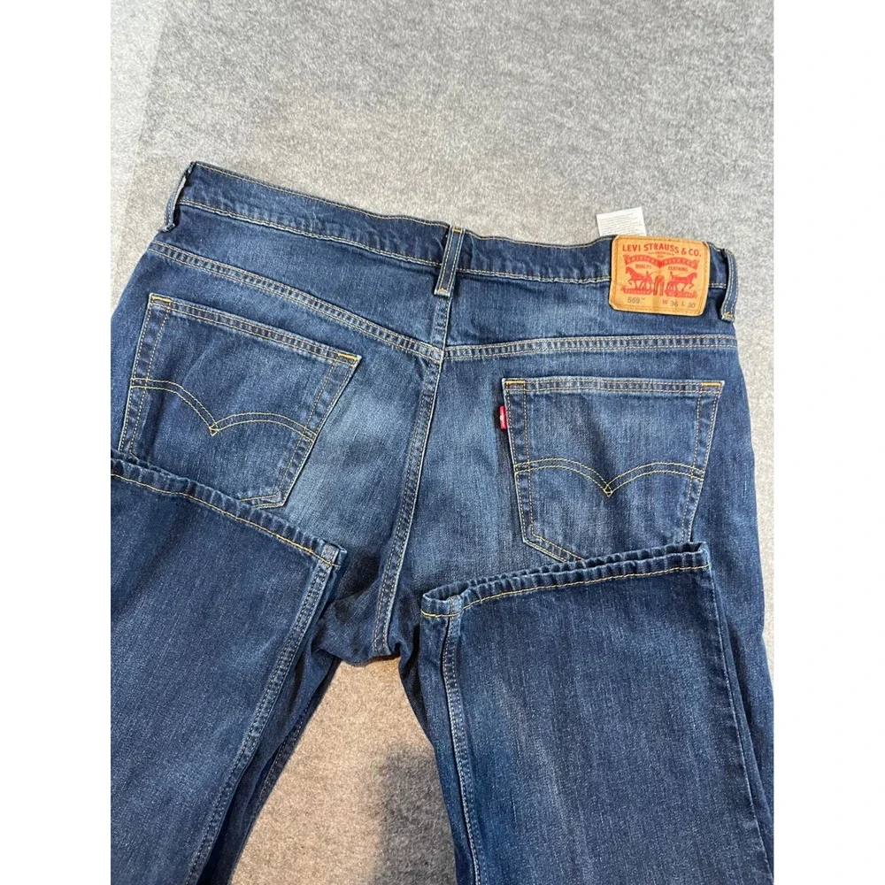 Levi's Men 569 Loose Straight Dark Wash Denim Jeans 36x30 Relaxed Streetwear